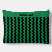 Chevrons verts et noirs - Grand sac d'accessoires (Verso)