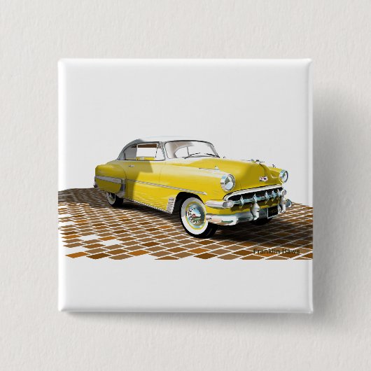 Chevy 1953 vierkante button 5,1 cm (Voorkant)