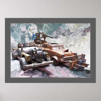 Chevy Bel Air, Classic, junk Post Apocalypse Poster