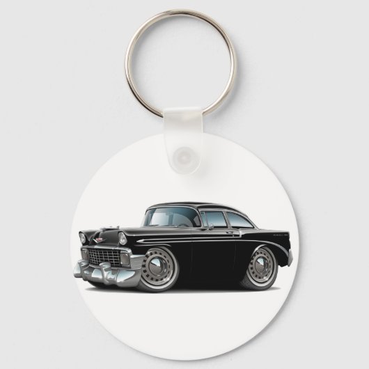Chevy Belair Black Car 1956 Sleutelhanger (Voorkant)