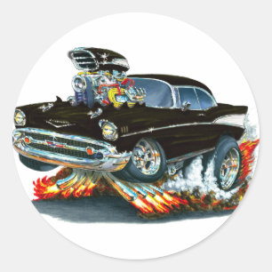 Chevy Belair Black Car 1957 Ronde Sticker