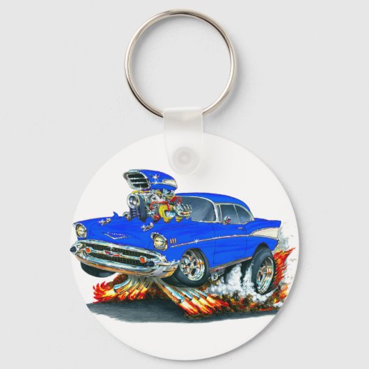 Chevy Belair Blue Car 1957 Sleutelhanger (Voorkant)