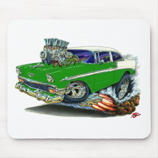 Chevy Belair Green Car 1956 Muismat (Voorkant)