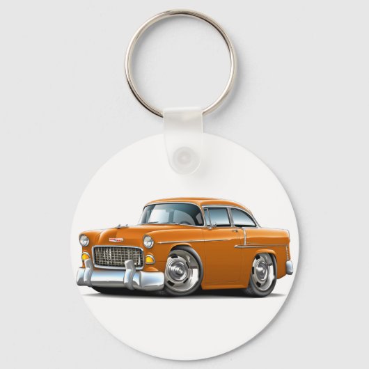 Chevy Belair Oranje auto 1955 Sleutelhanger (Voorkant)