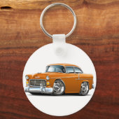 Chevy Belair Oranje auto 1955 Sleutelhanger (Voorkant)
