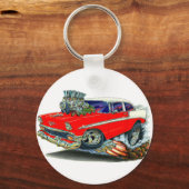 Chevy Belair Red Car 1956 Sleutelhanger (Voorkant)