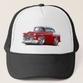 Chevy Belair Rood-Witte auto uit 1955 Trucker Pet (Voorkant)