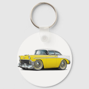 Chevy Belair Yellow-White Car 1956 Sleutelhanger