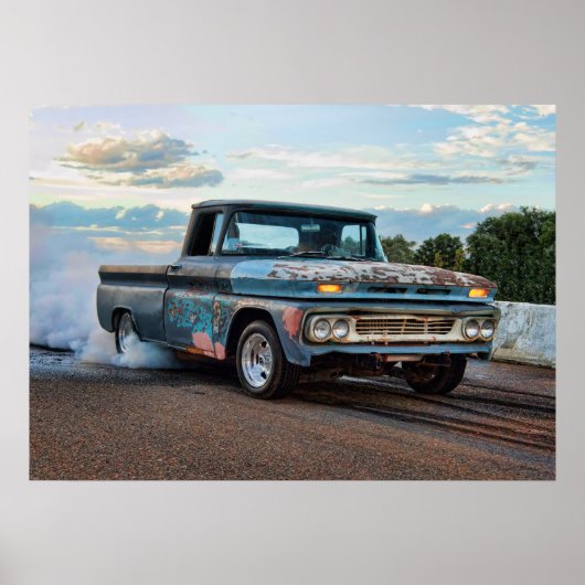 Chevy C10 Burnout Poster (Voorkant)