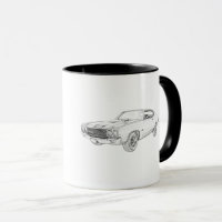 Chevy Chevelle Musculair Zwarte en Witte Tekening