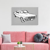 Chevy Chevelle SS 396 Illustration 1966 Canvas Afdruk (Insitu (Woonkamer))