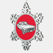 Chevy Chevelle SS 396 Illustration 1966 Tin Sneeuwvlok Ornament (Rechts)