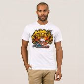 Chevy Corvair - Burnout Banner Skull -n-Flag T-shirt (Voorkant volledig)