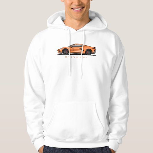 Chevy Corvette C8 Black Illustration Hoodie (Voorkant)