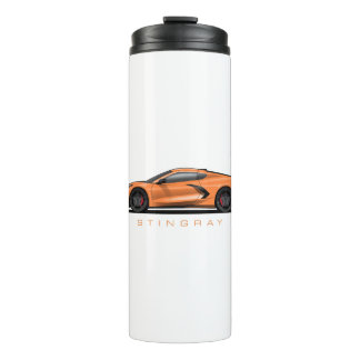 Chevy Corvette C8 Zwarte Illustratie Thermosbeker