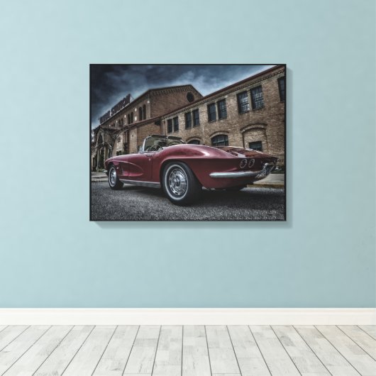 chevy corvette onder luiers canvas afdruk (Insitu (Houten vloer))