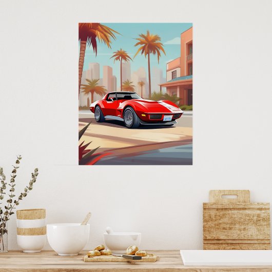 Chevy Corvette Poster (Keuken)