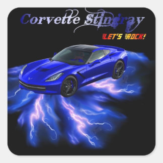 Chevy: Corvette Stingray 2013 Vierkante Sticker