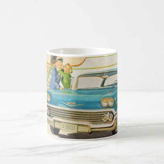 Chevy Impala blauw uit de jaren vijftig met vinnen Koffiemok (Center)