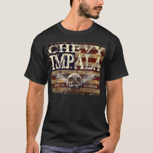 Chevy Impala-ontwerp tegen gelede vlag T-shirt