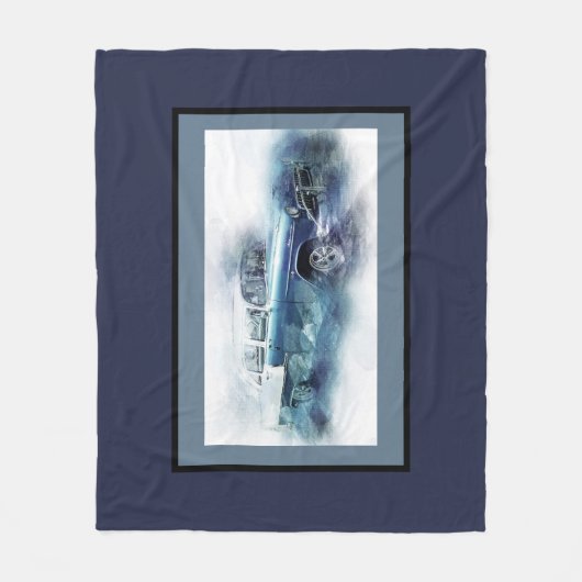 Chevy in Blauw Fleece Deken (Voorkant)