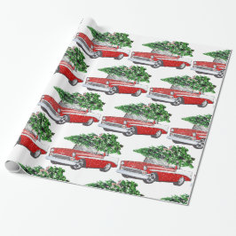  Chevy met kerstboom Cadeaupapier