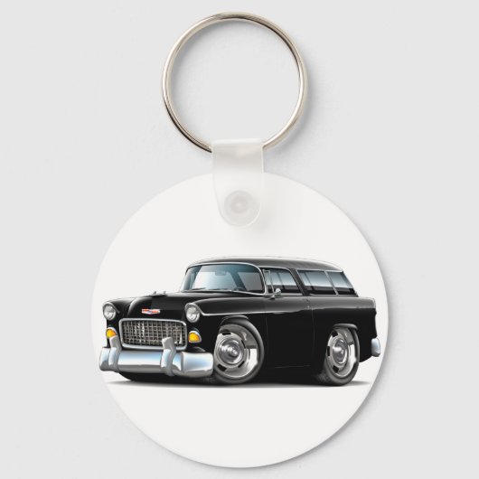 Chevy Nomad Black Car 1955 Sleutelhanger (Voorkant)