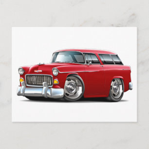 Chevy Nomad Red Car 1955 Briefkaart