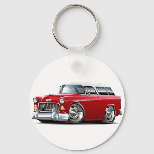 Chevy Nomad Red-White 1955 Sleutelhanger (Voorkant)