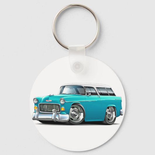 Chevy Nomad Turquoise-White 1955 Sleutelhanger (Voorkant)