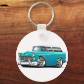 Chevy Nomad Turquoise-White 1955 Sleutelhanger (Voorkant)