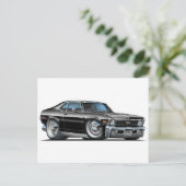 Chevy Nova Black Car Briefkaart (Staand voorkant)