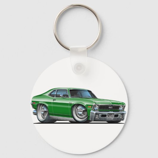 Chevy Nova Green Car Sleutelhanger (Voorkant)