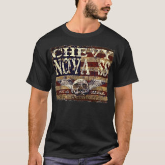 Chevy Nova SS Design against Eroded Flag T-shirt