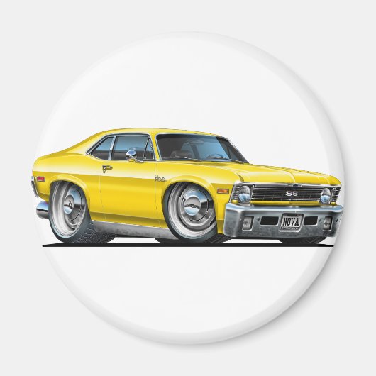 Chevy Nova Yellow Car Magneet (Voorkant)