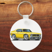 Chevy Nova Yellow Car Sleutelhanger (Voorkant)