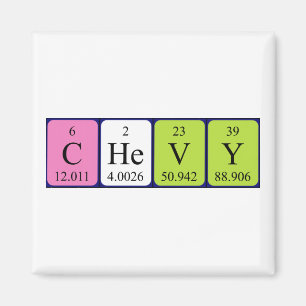 Chevy periodieke table name magnet magneet