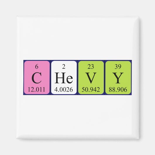 Chevy periodieke table name magnet magneet (Voorkant)