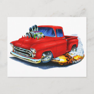 Chevy Pickup Red 1957 Briefkaart