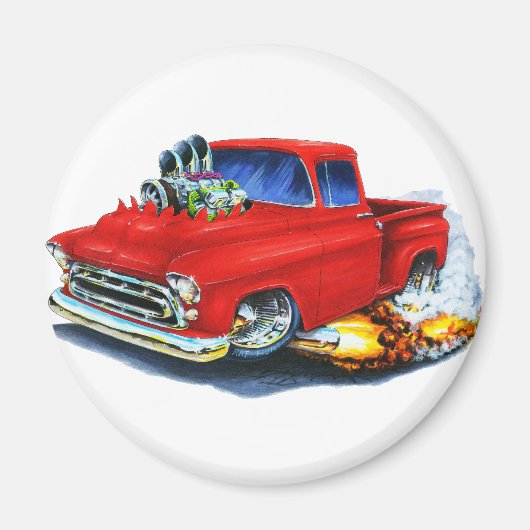 Chevy Pickup Red 1957 Magneet (Voorkant)