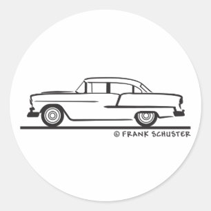 Chevy Sedan 1955 Ronde Sticker