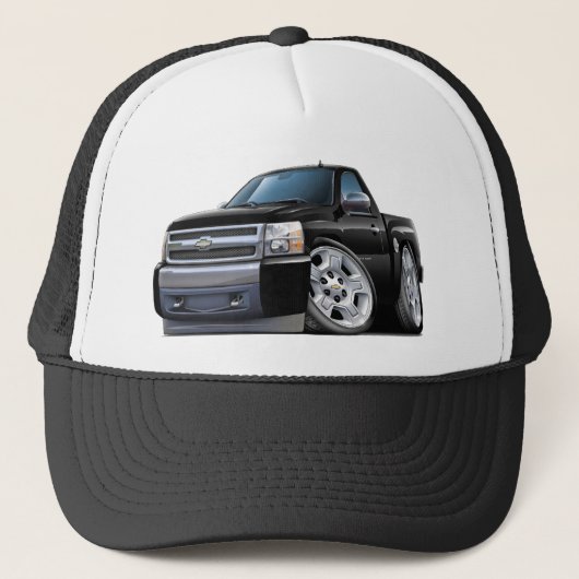Chevy Silverado Black Truck Trucker Pet (Voorkant)