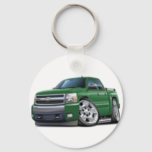 Chevy Silverado Dubbele Cabine Groene Vrachtwagen Sleutelhanger