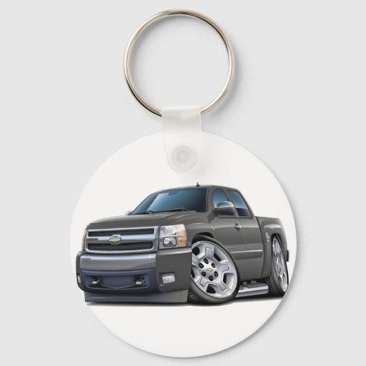 Chevy Silverado Gray Extended Cab Sleutelhanger (Voorkant)