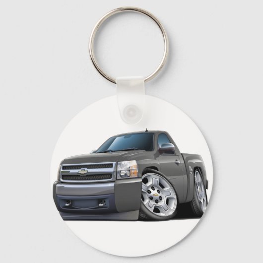 Chevy Silverado Gray Truck Sleutelhanger (Voorkant)