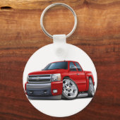 Chevy Silverado Red Extended Cab Sleutelhanger (Voorkant)