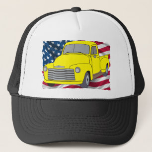 Chevy Truck met Amerikaanse vlag Trucker Pet