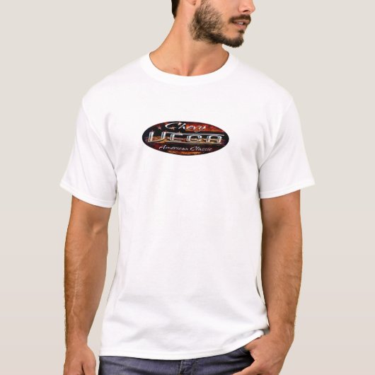 Chevy Vega - Oval Flag Emblem American Classic T-shirt (Voorkant)