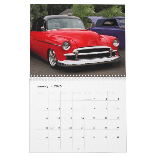 Chevys uit de jaren 50 kalender (Jan 2026)