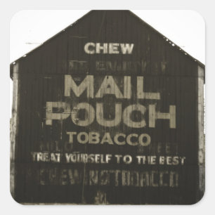 Chew Mail Pouch Tobacco - Antiek fotoafwerking Vierkante Sticker